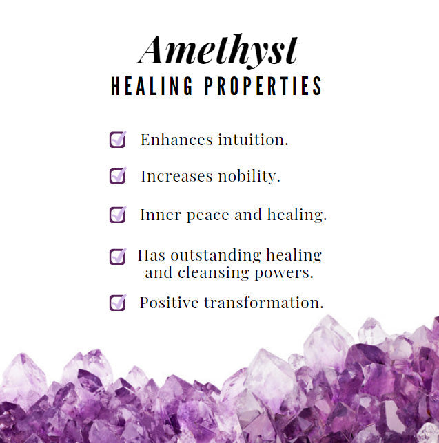 Natural Amethyst Cross Pendant Necklace with Chain