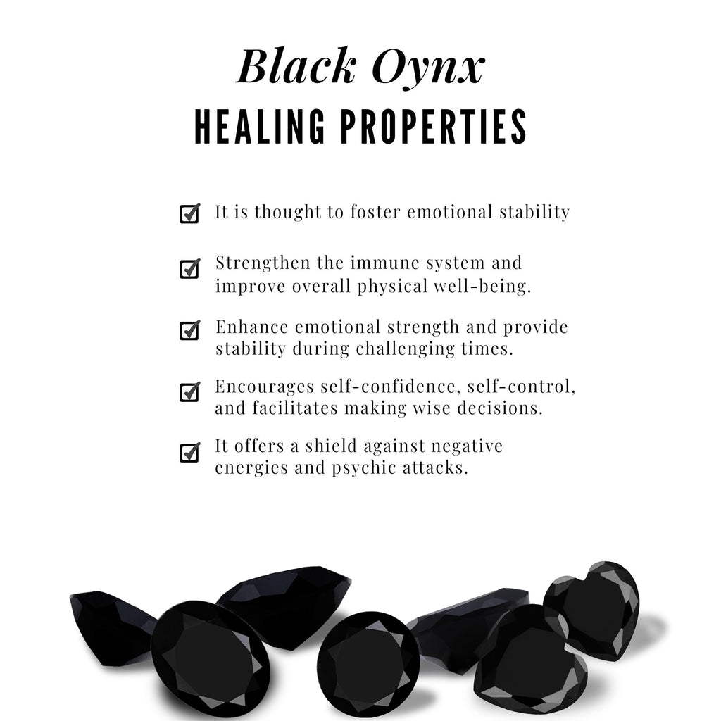 Classic 2 Carat Black Onyx Diamond Drop Necklace