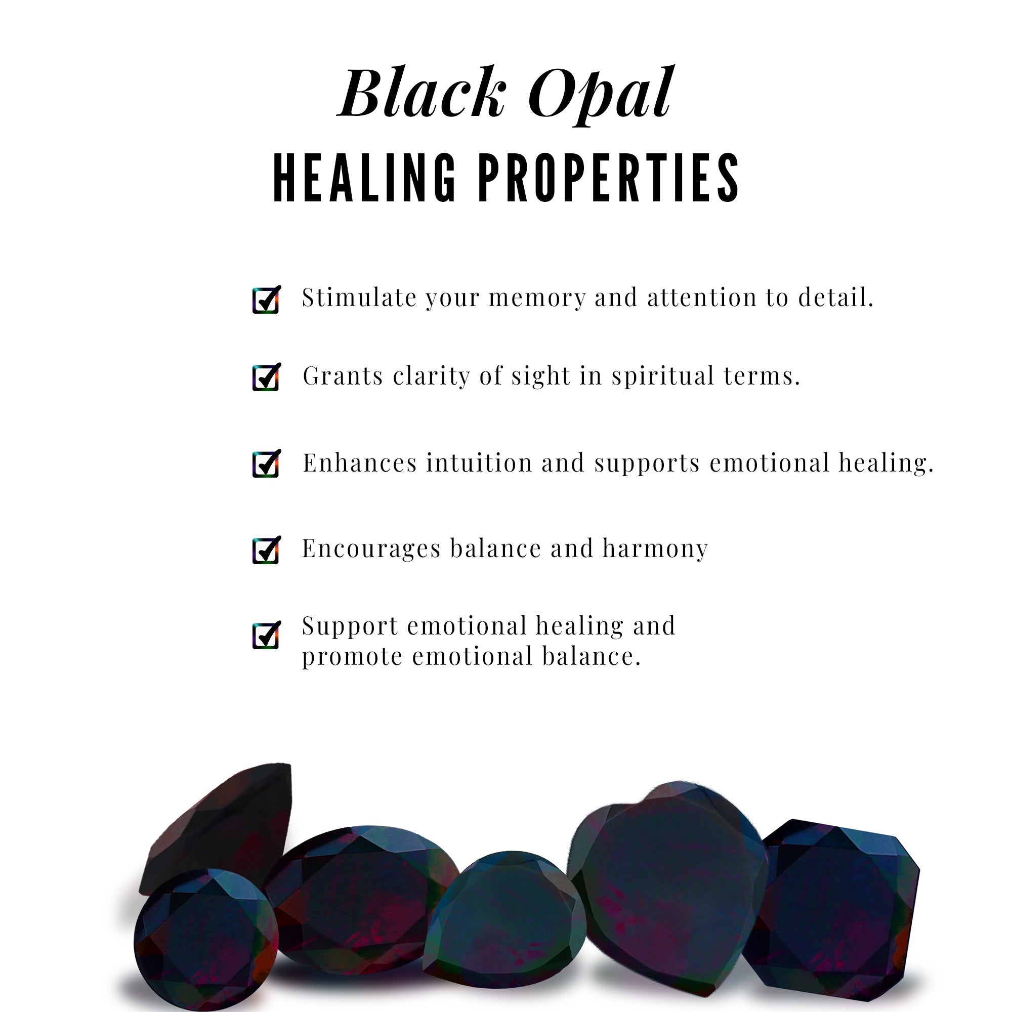 Natural Black Opal Flower Pendant Necklace for Women