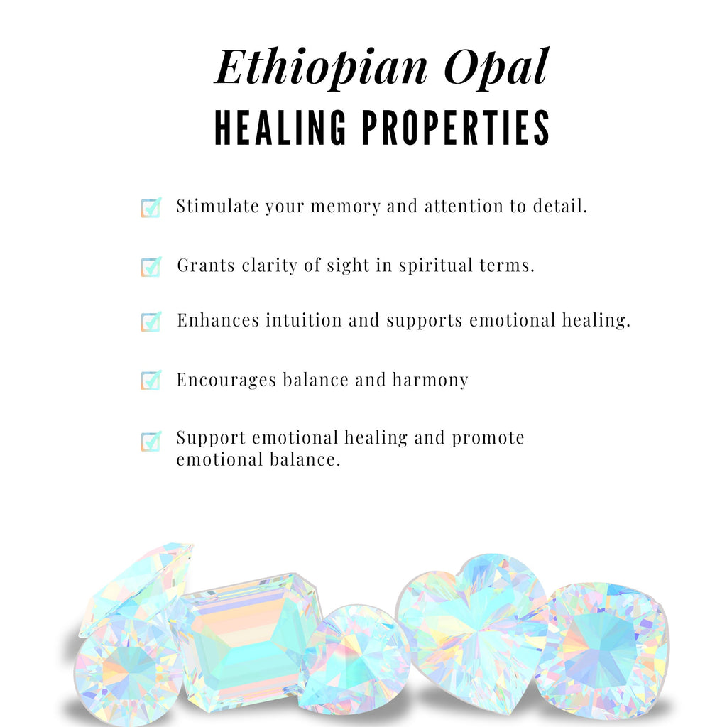 Genuine Emerald Cut Ethiopian Opal Drop Hoop Earrings