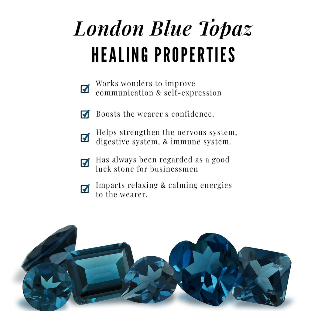 6X8mm Oval Cut London Blue Topaz Solitaire Engagement Ring with Split Shank