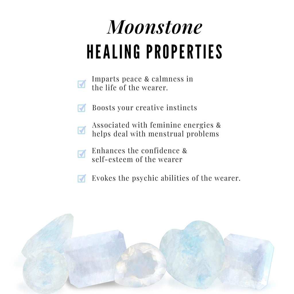 Solitaire Moonstone Hexagon Pendant Necklace