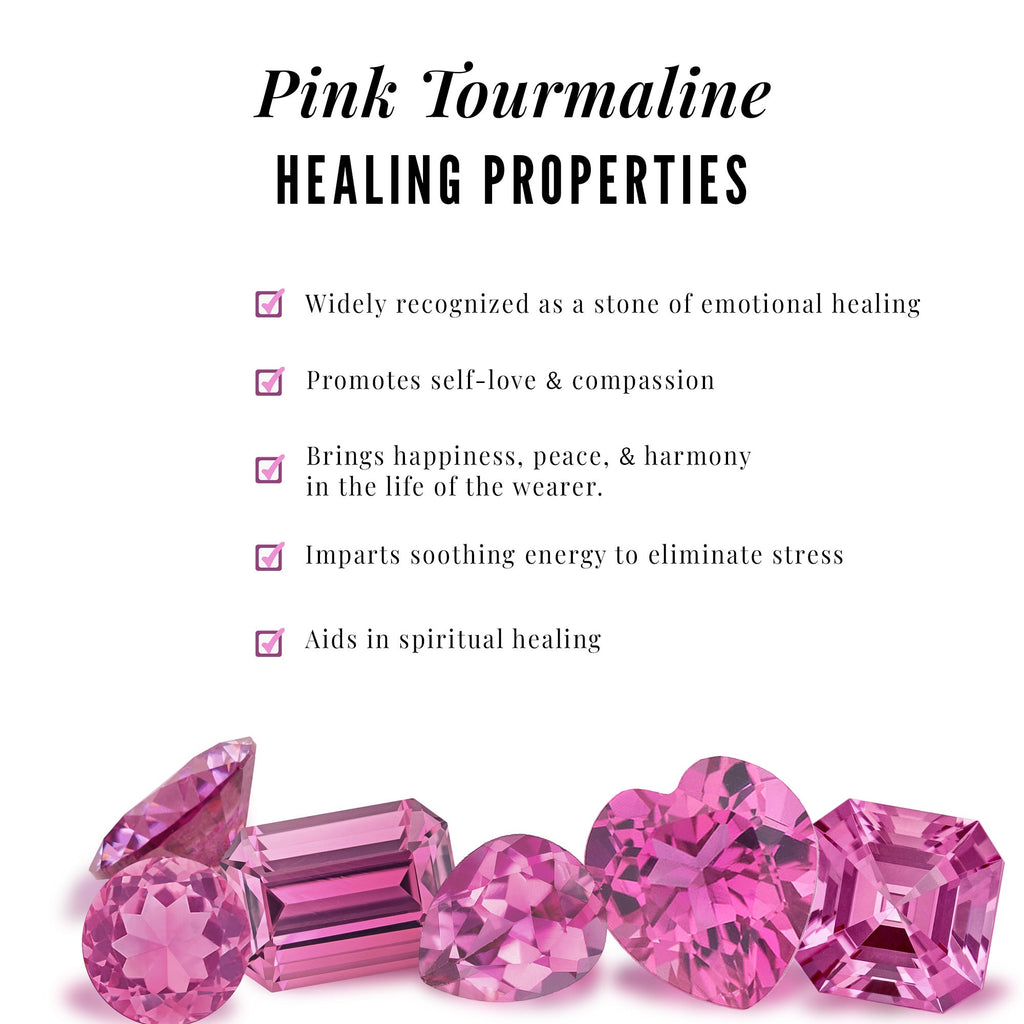 1.5 CT Oval Pink Tourmaline Solitaire Engagement Ring with Diamond