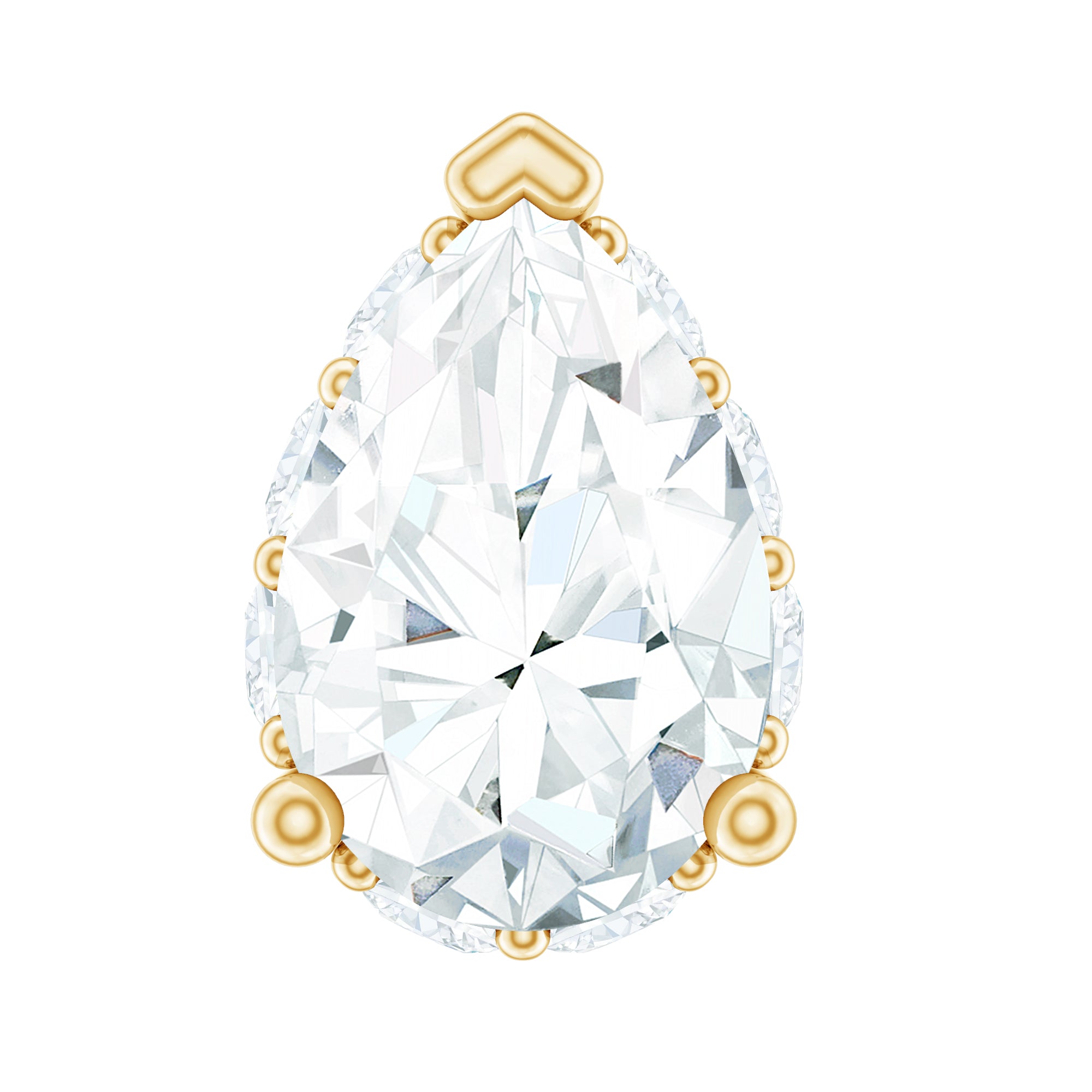 Certified Moissanite Teardrop Helix Earring for Women