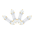 Baguette Moissanite Curved Cartilage Earring
