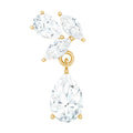 Marquise and Pear Moissanite Cluster Drop Cartilage Earring
