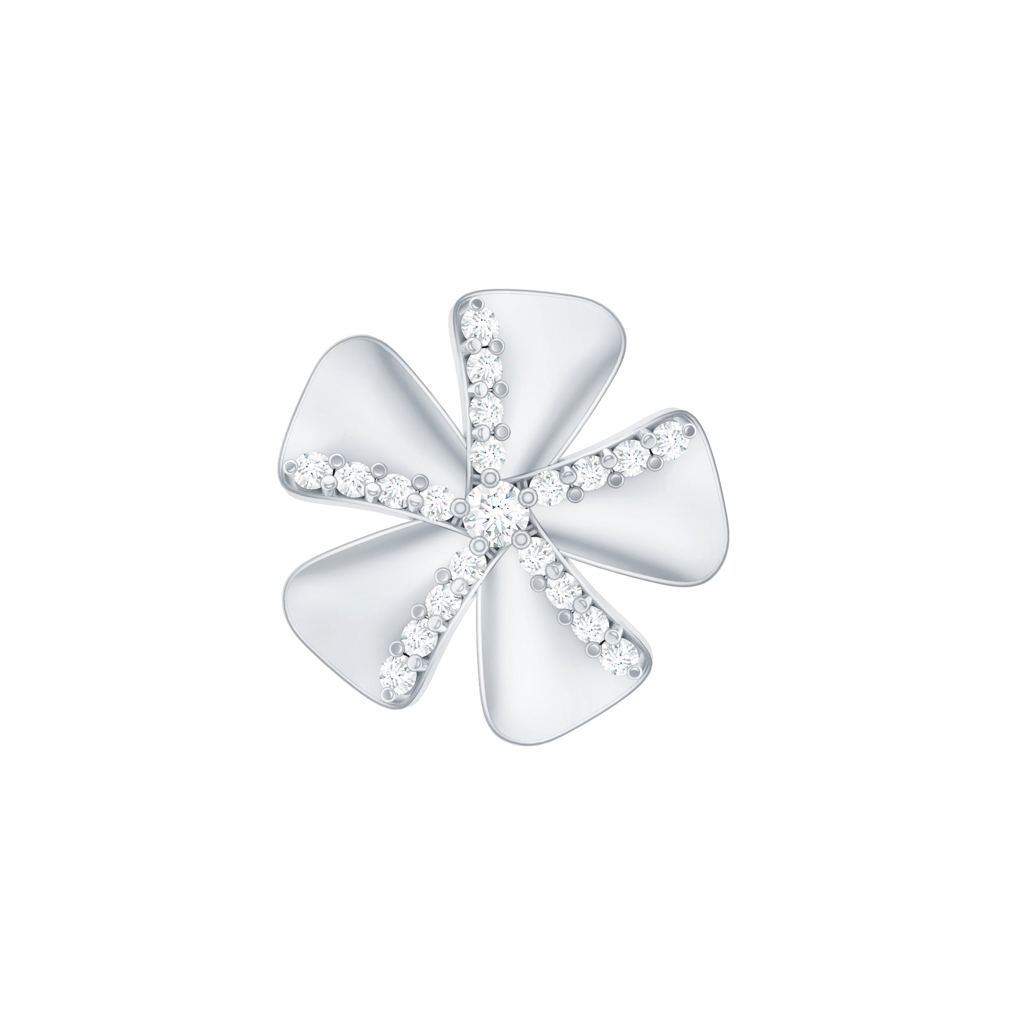 Modern Diamond Flower Earring for Helix Piercing