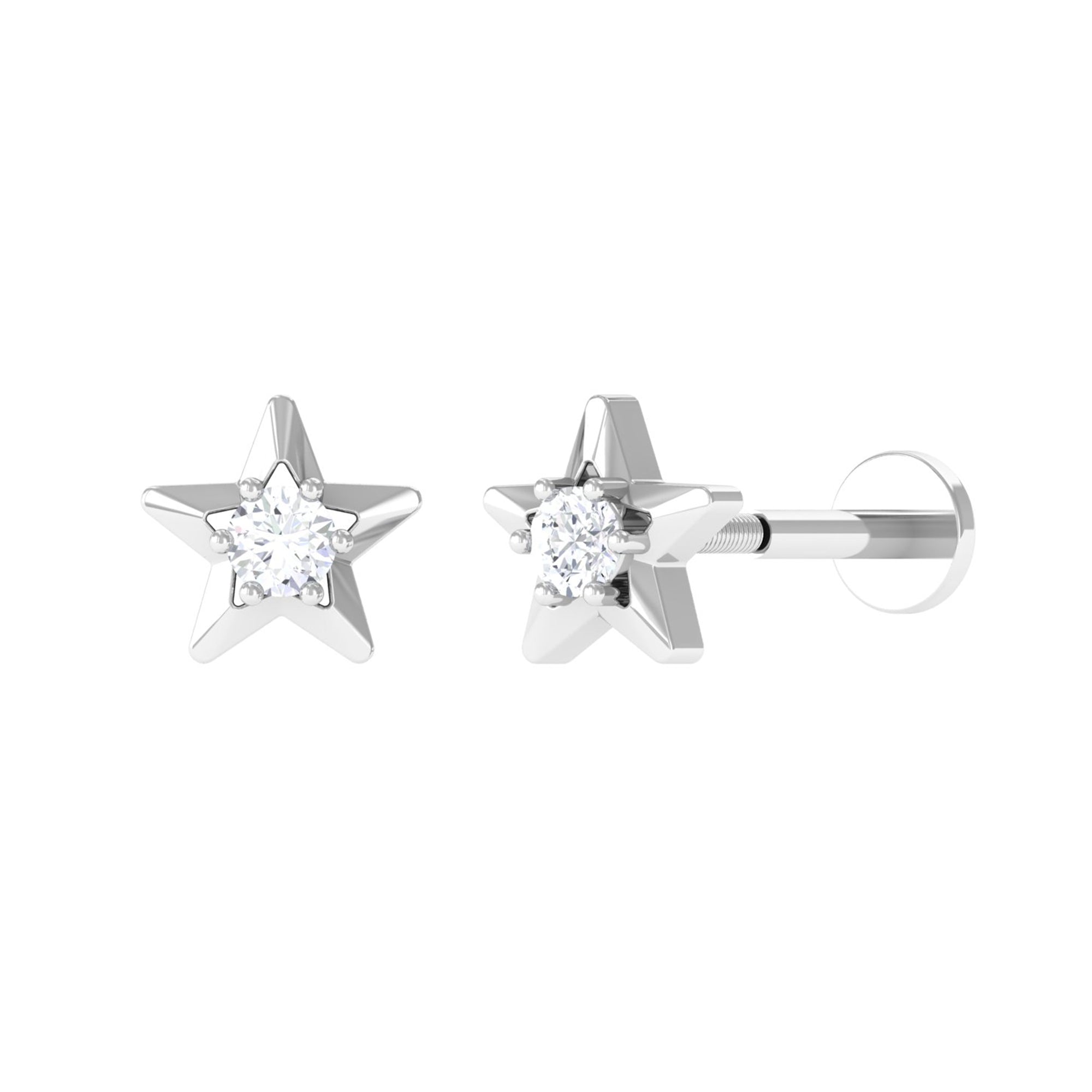 Diamond Celestial Star Earring for Conch Piercing