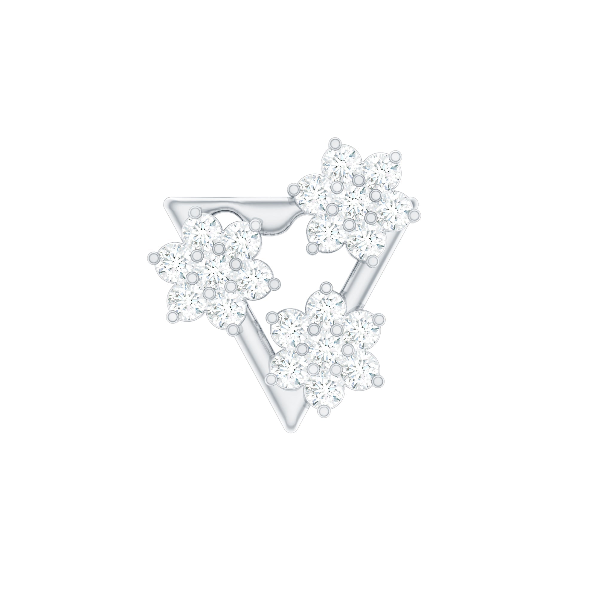 Diamond Triangle Earring for Helix Piercing