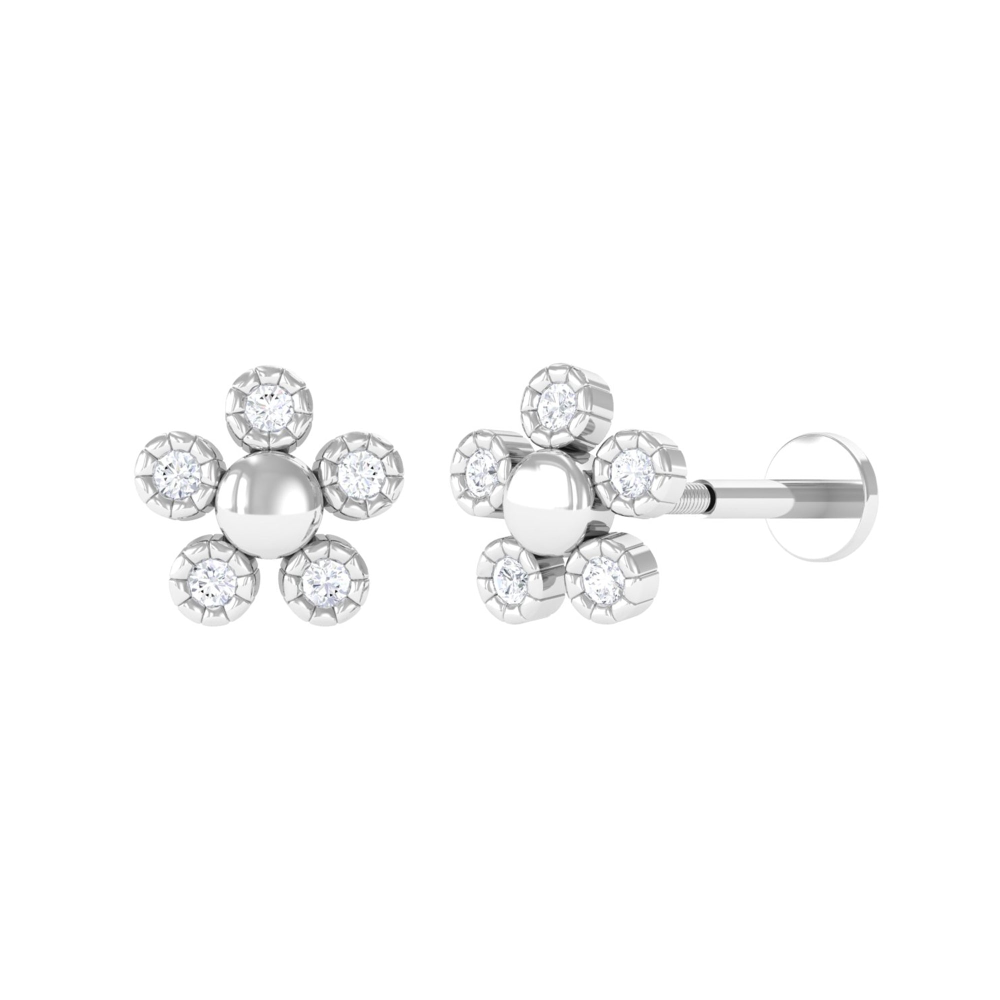 Diamond Floral Cartilage Earring