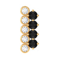 Minimal Black Onyx and Diamond Bar Cartilage Earring