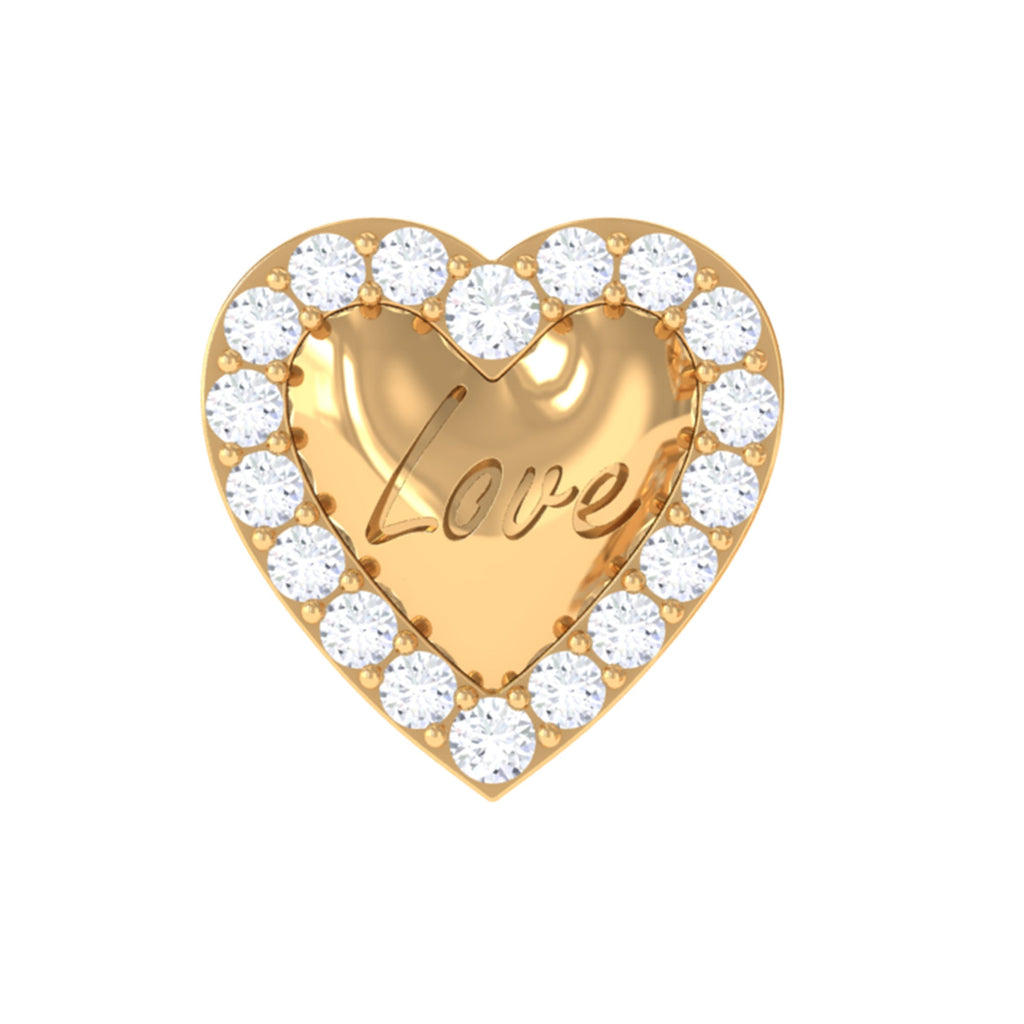 Certified Moissanite Love Heart Earring for Helix Piercing