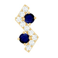 Blue Sapphire and Lab Grown Diamond Zig Zag Helix Earring