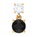 Round Black Onyx and Diamond Helix Drop Earring