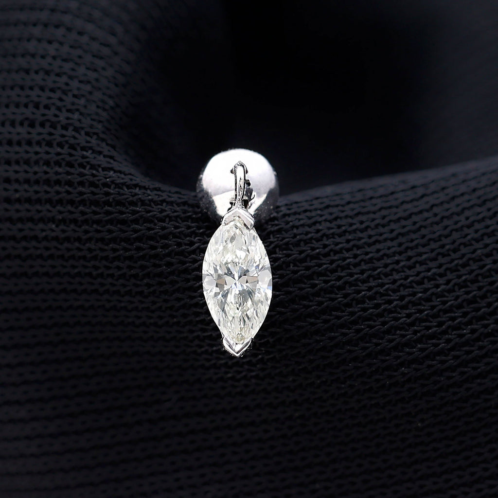 Marquise Diamond Cartilage Dangle Earring