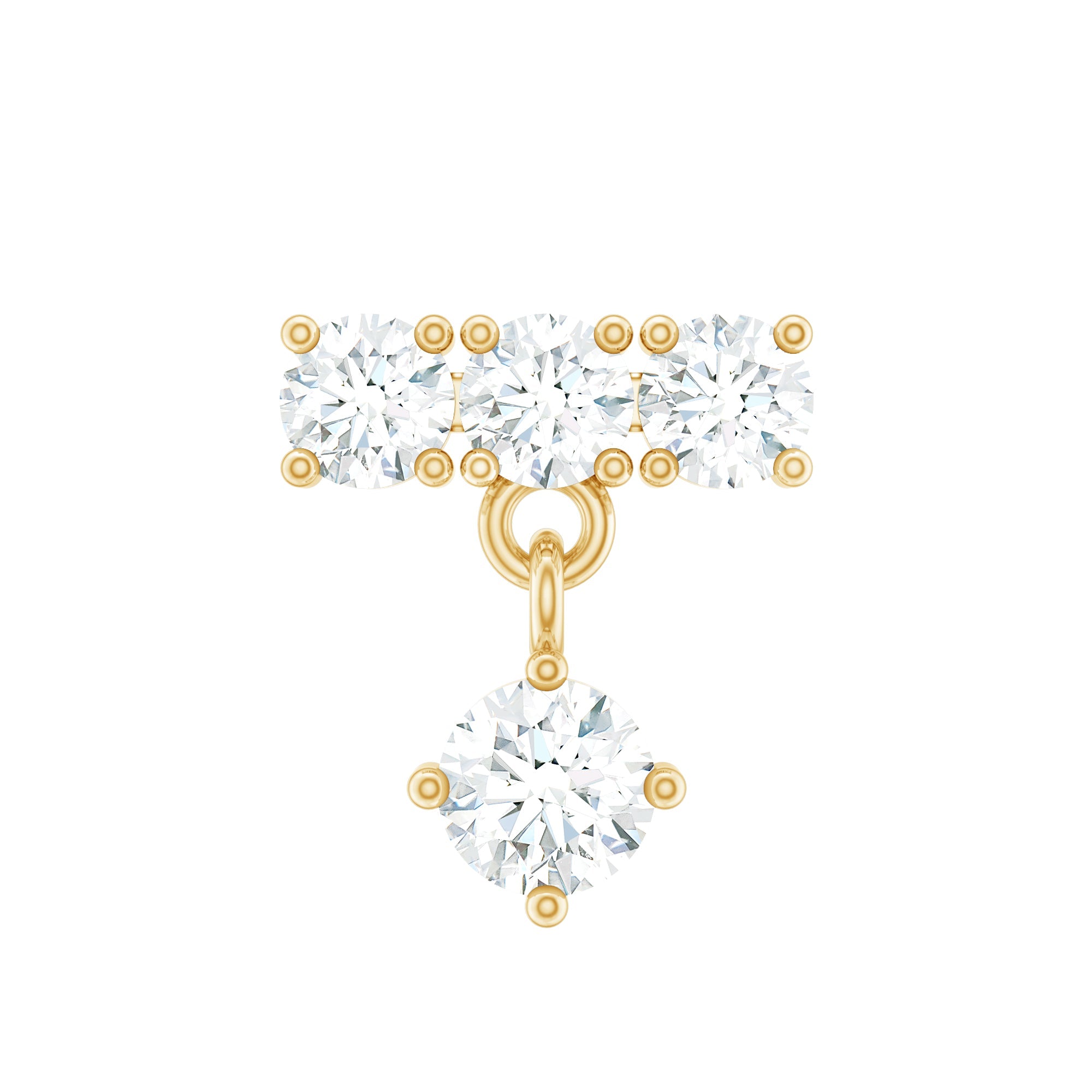 Womens Diamond Drop Earring for Helix Piercing