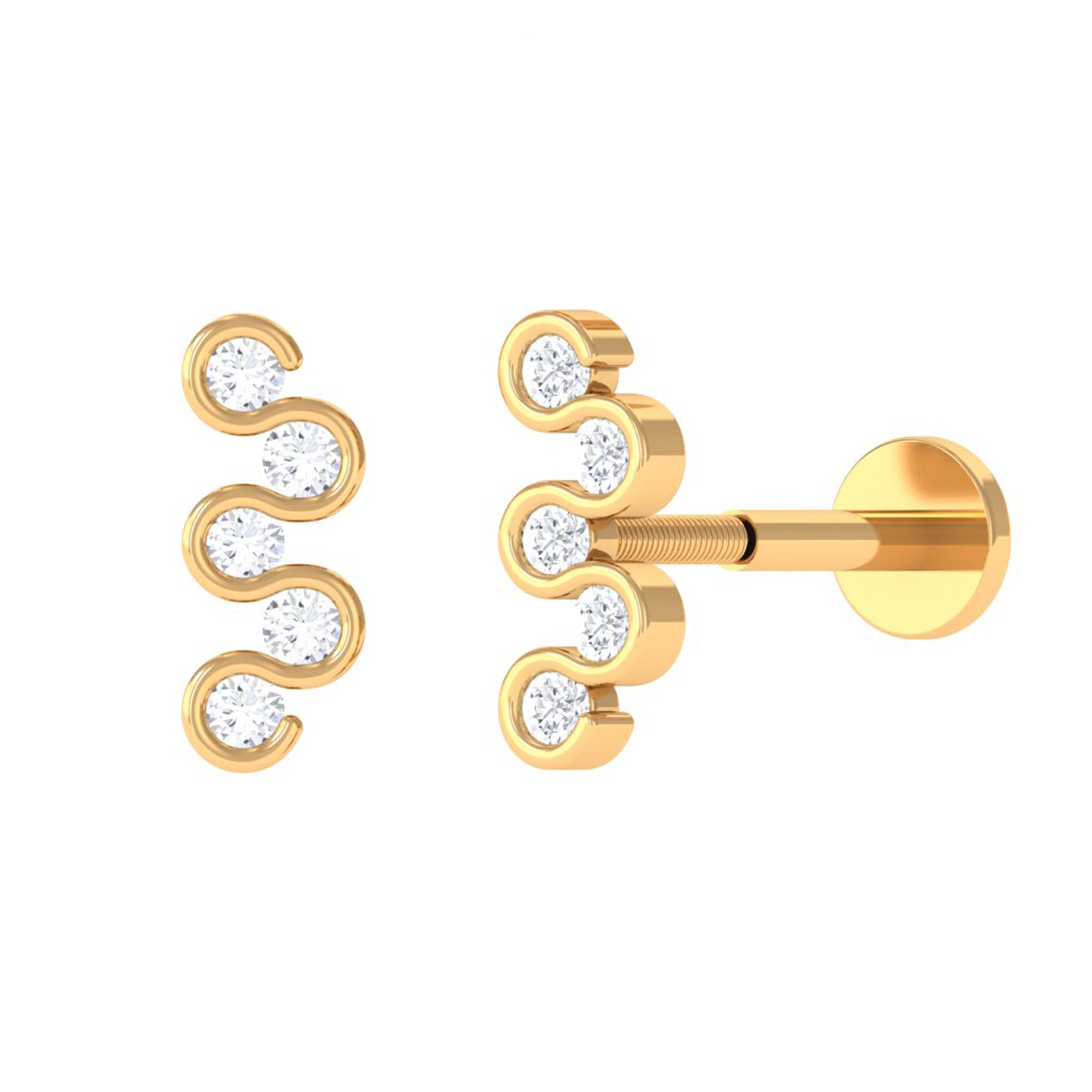 Diamond Zig Zag Bubble Crawler Earring