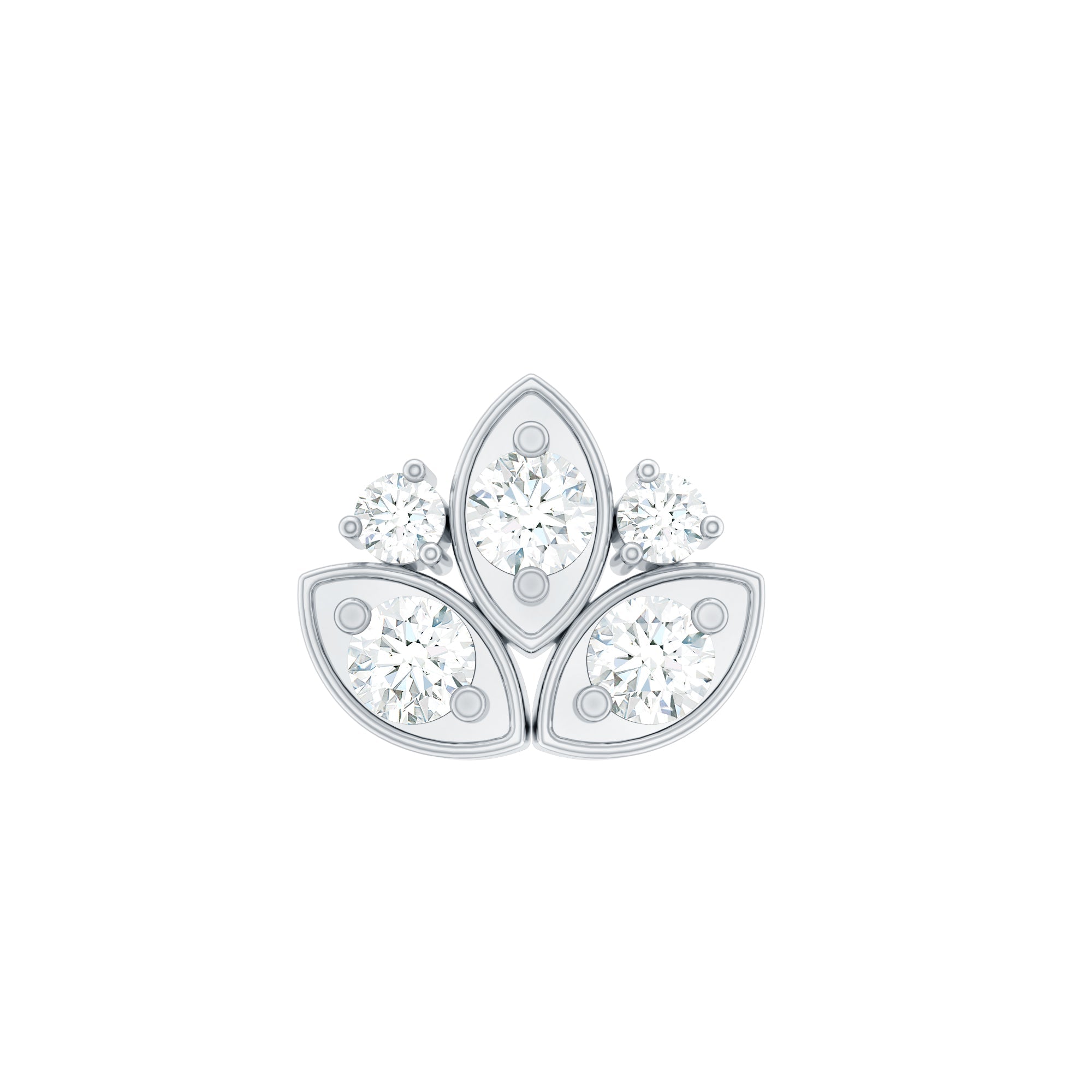 Diamond Lotus Earring for Cartilage Piercing