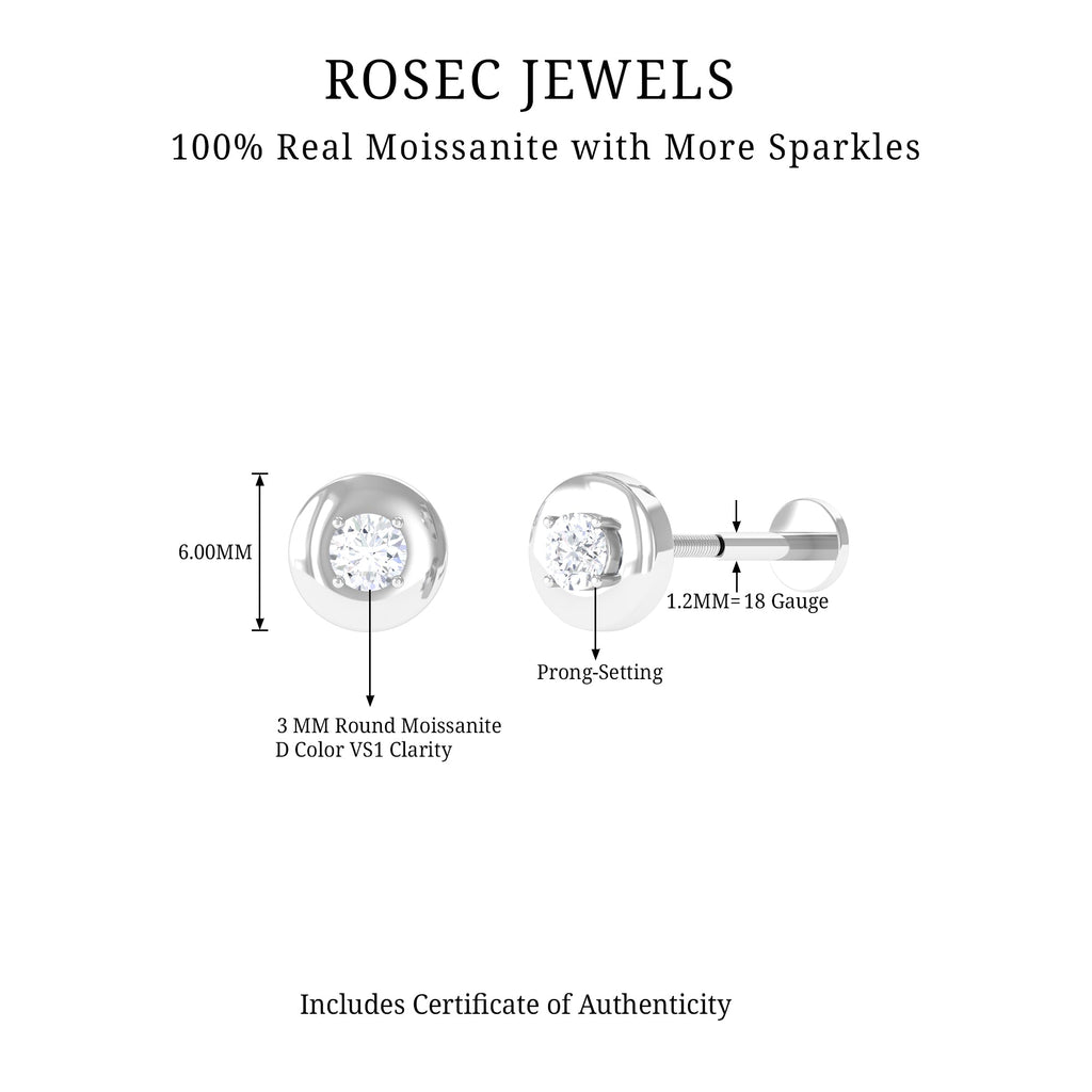 Solitaire Moissanite Circle Cartilage Earring