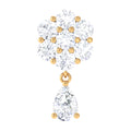 Moissanite Floral Drop Earring for Helix Piercing