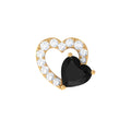 Black Onyx and Lab Grown Diamond Heart Helix Earring