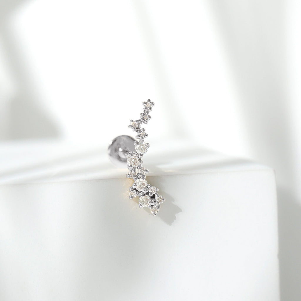 Certified Moissanite Cluster Crawler Earring For Her