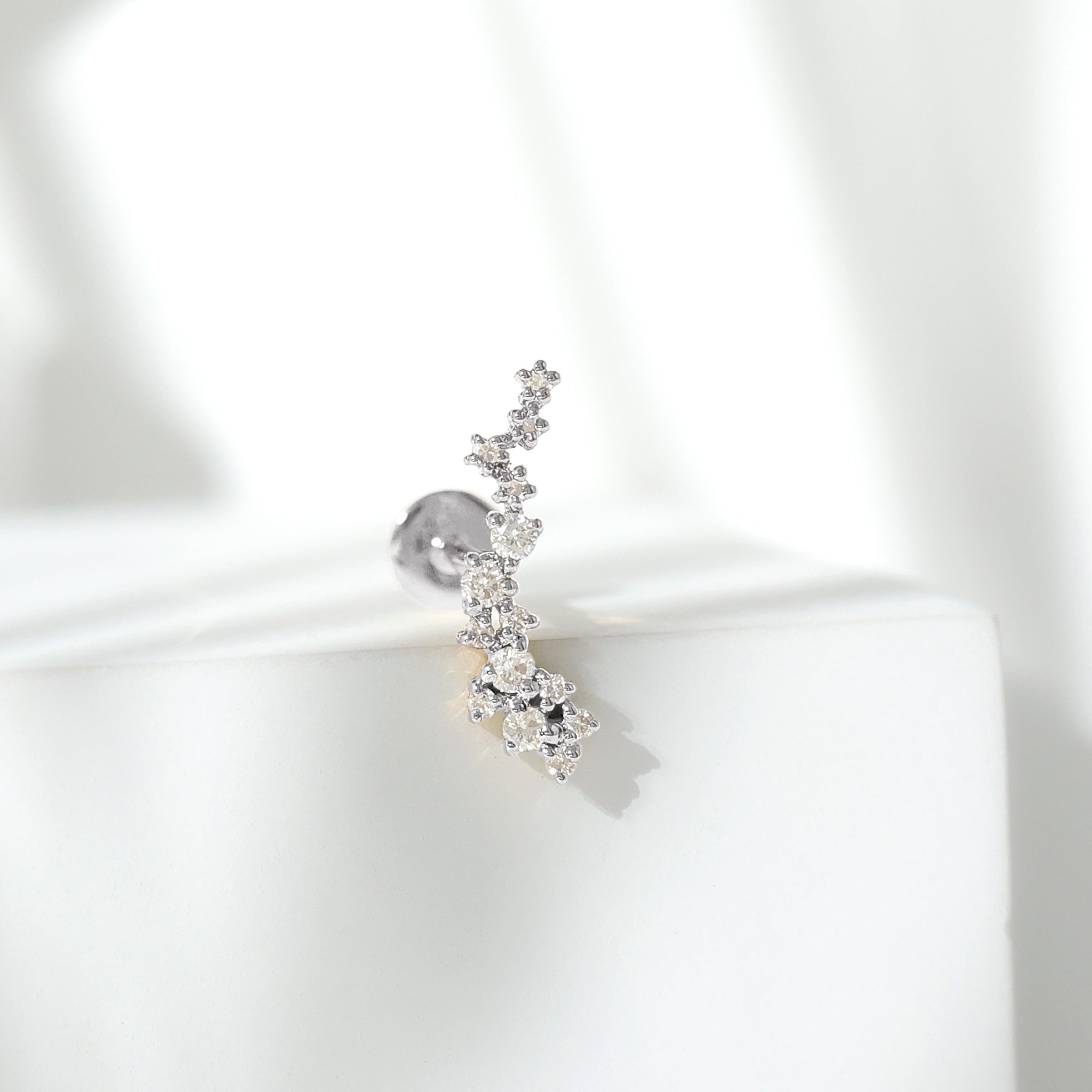 Certified Moissanite Cluster Crawler Earring For Her