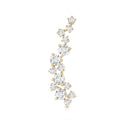 Certified Moissanite Cluster Crawler Earring For Her
