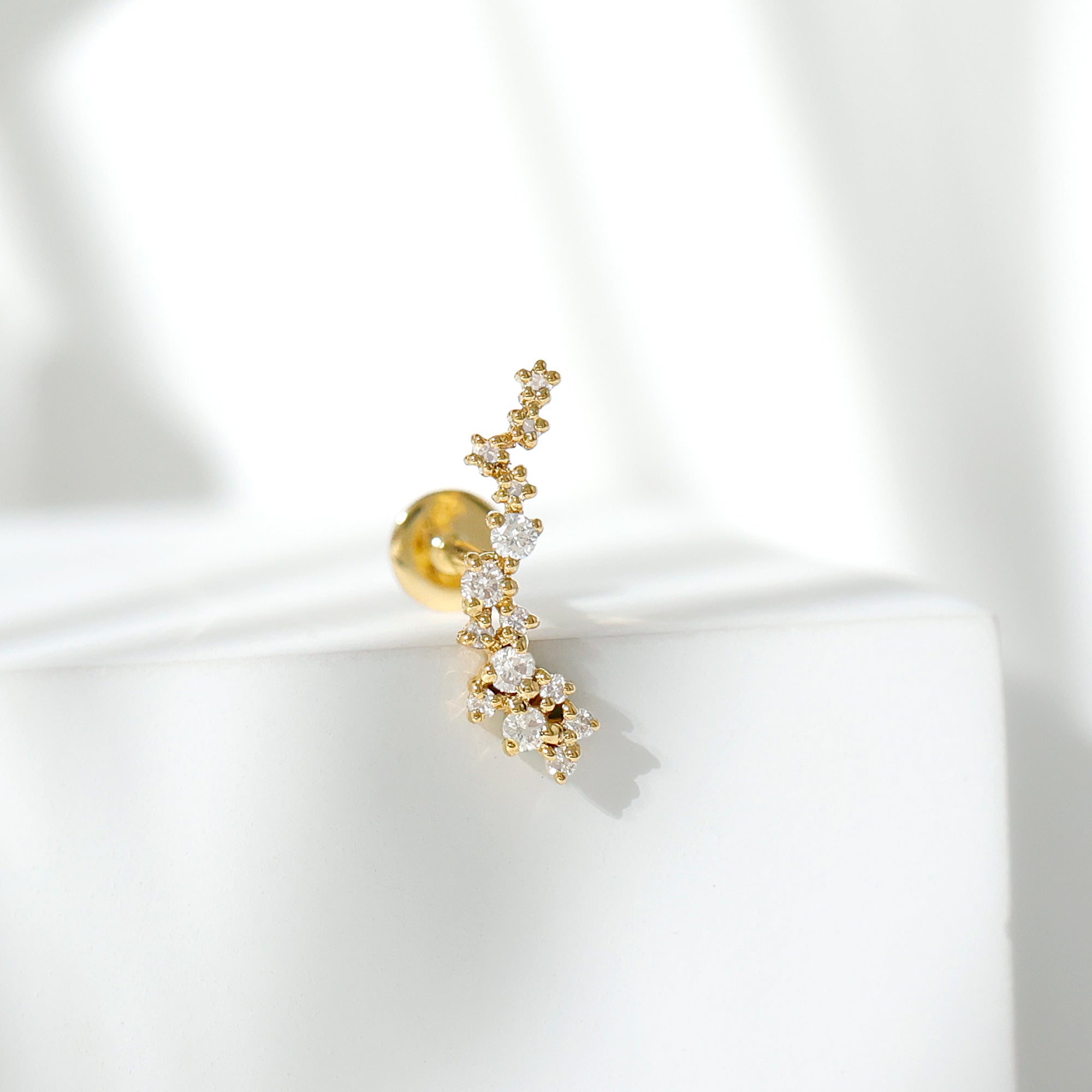Certified Moissanite Cluster Crawler Earring For Her