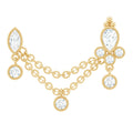 Certified Moissanite Double Chain Earring for Helix Piercing