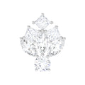 Moissanite Cluster Earring for Upper Lobe Piercing