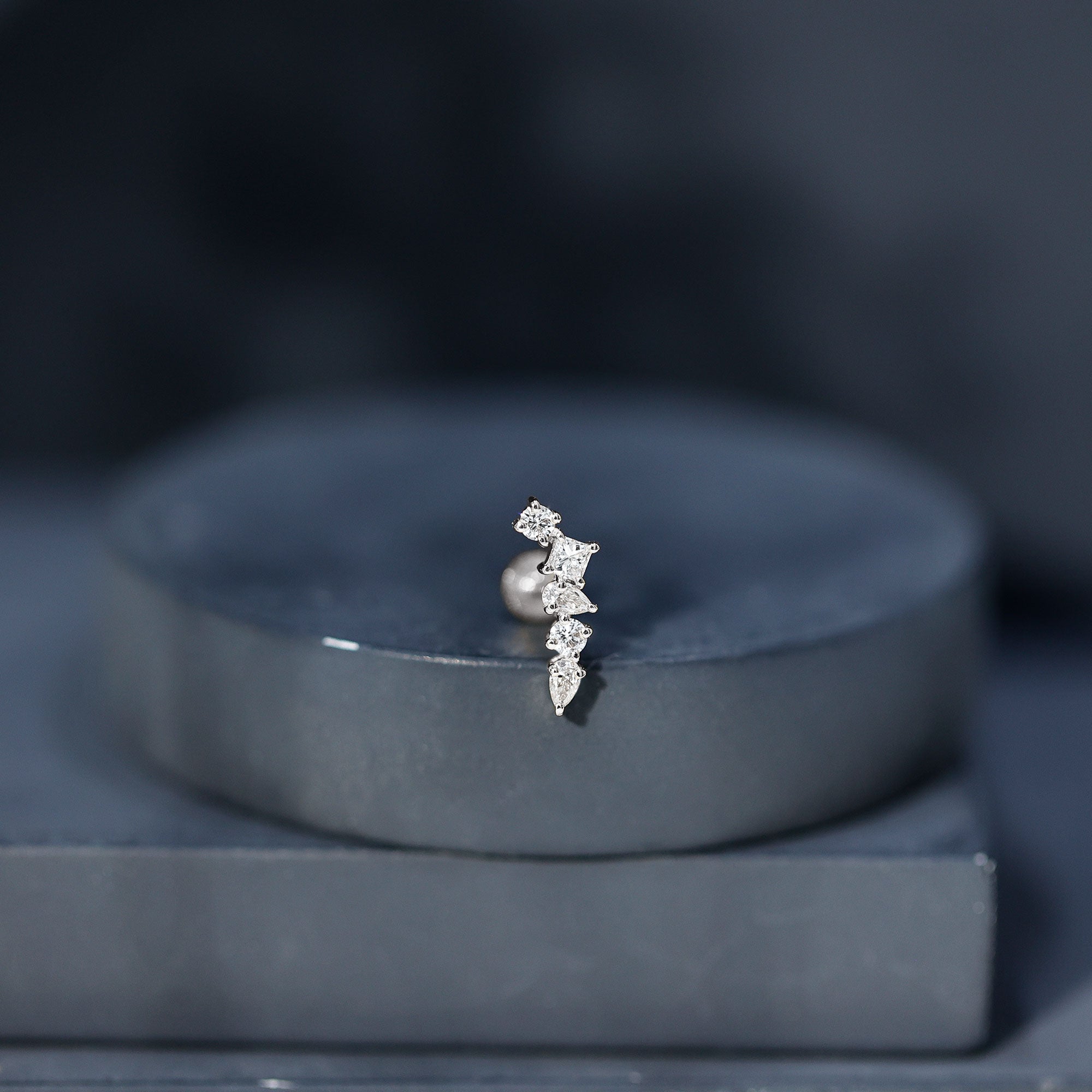 Unique Diamond Crawler Earring for Helix Piercing