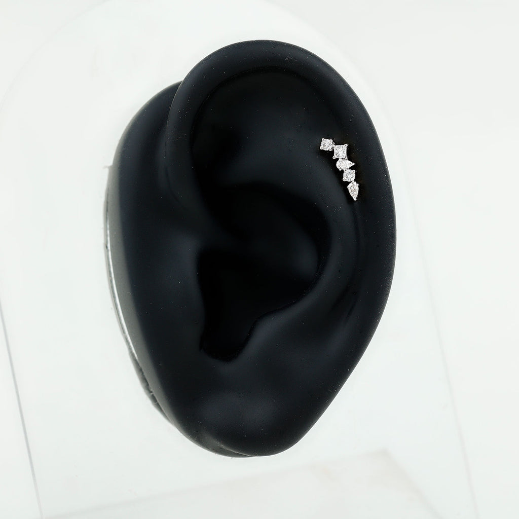 Unique Diamond Crawler Earring for Helix Piercing