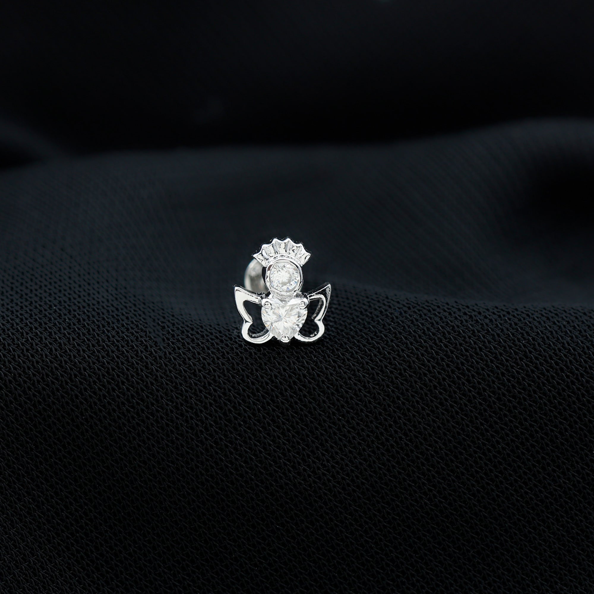 Heart Diamond Angel Earring for Helix Piercing