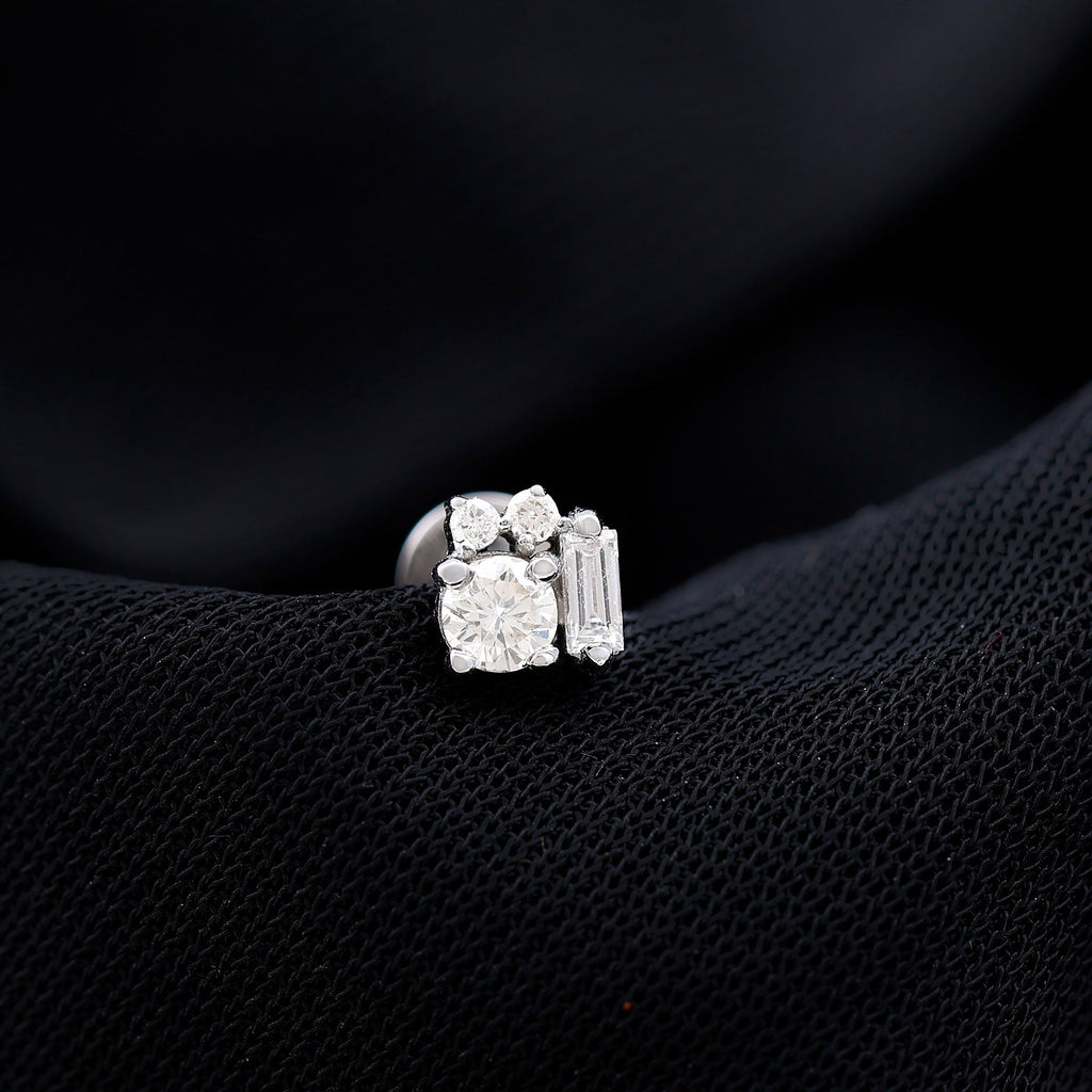 Unique Diamond Cluster Earring for Conch Piercing