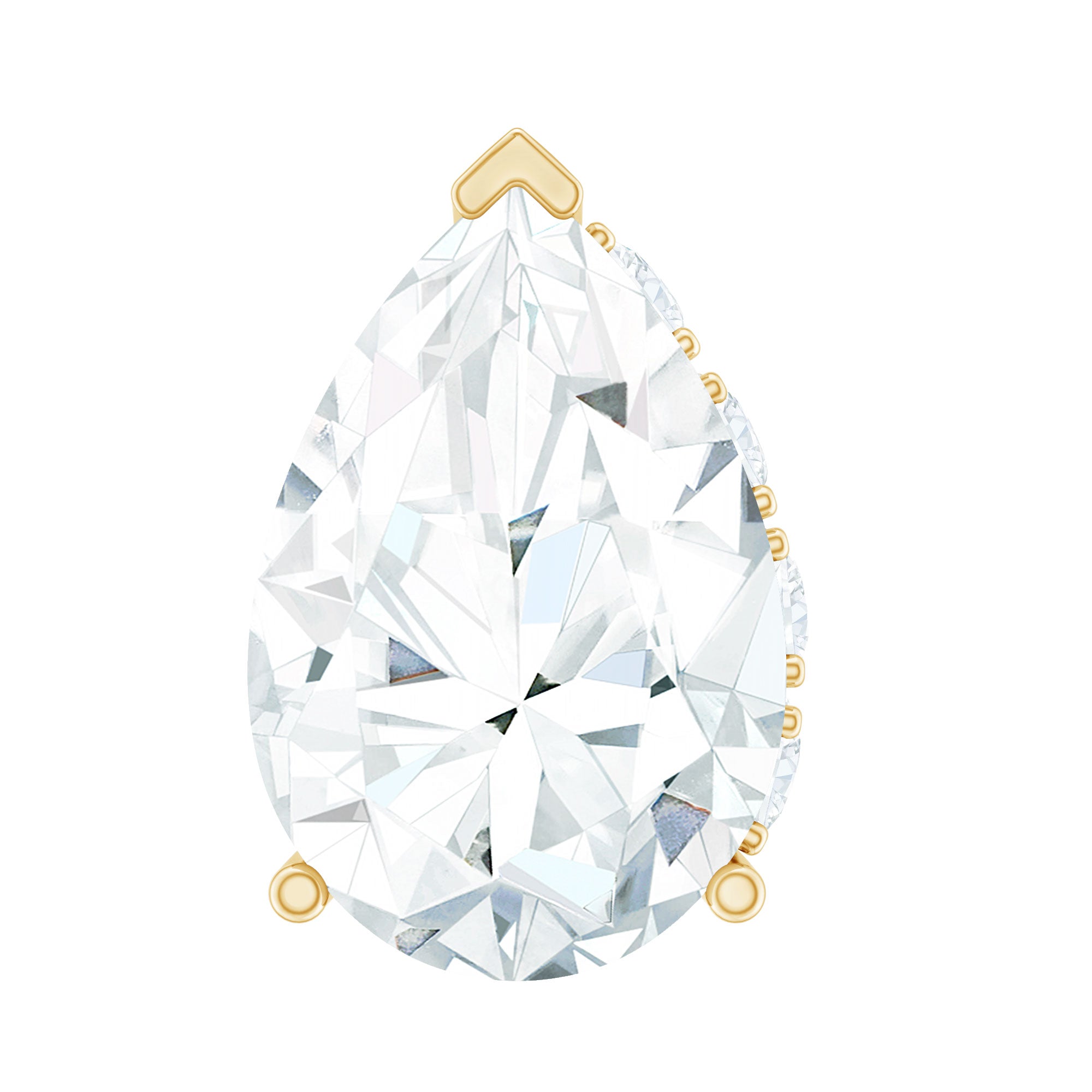 Pear Shaped Diamond Solitaire Tragus Earring