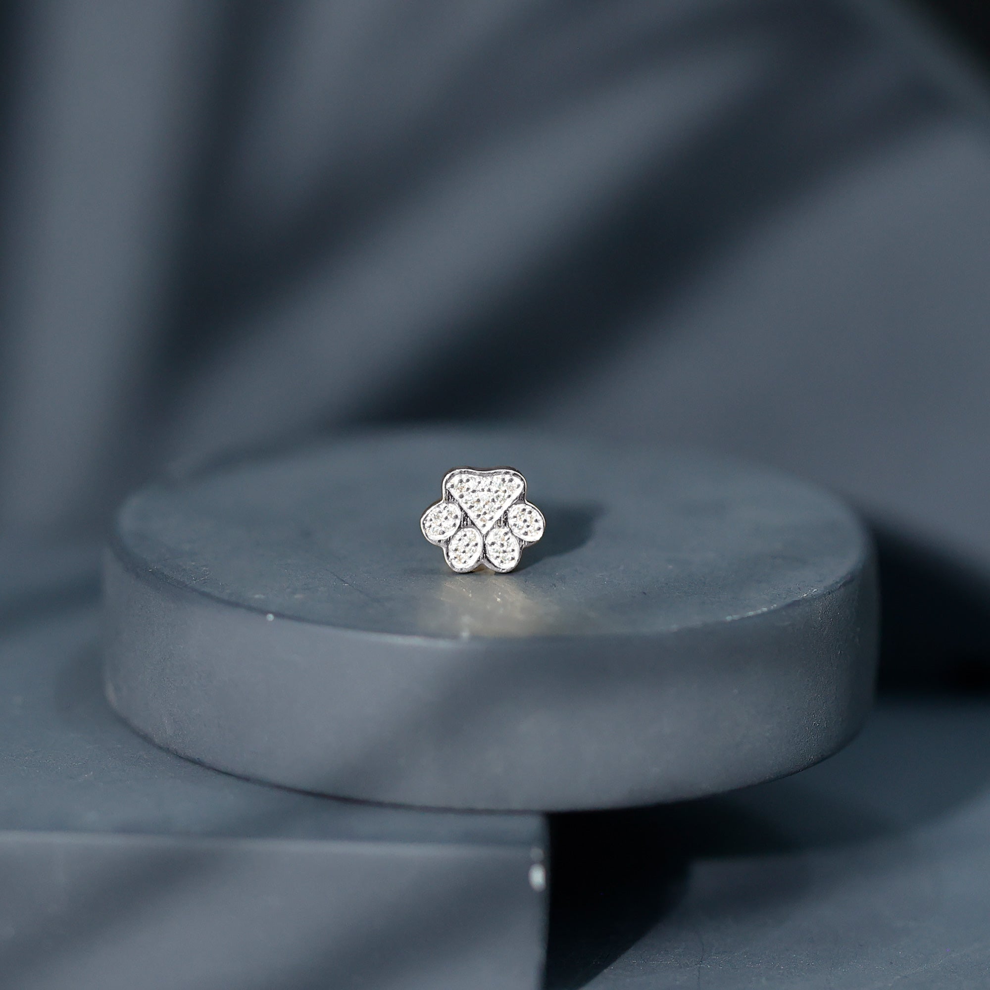 Certified Diamond Paw Cartilage Earring