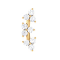 Simple Diamond Curved Helix Earring with Flat Back