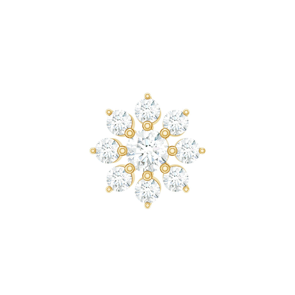 Sparkling Diamond Flower Cartilage Earring with Flat Back
