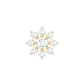 Sparkling Diamond Flower Cartilage Earring with Flat Back