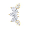 Marquise Diamond Leaf Crawler Earring for Helix Piercing