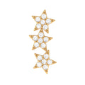 Diamond 3 Star Crawler Earring for Cartilage Piercing