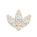 Certified Diamond Lotus Flower Earring with Flat Back