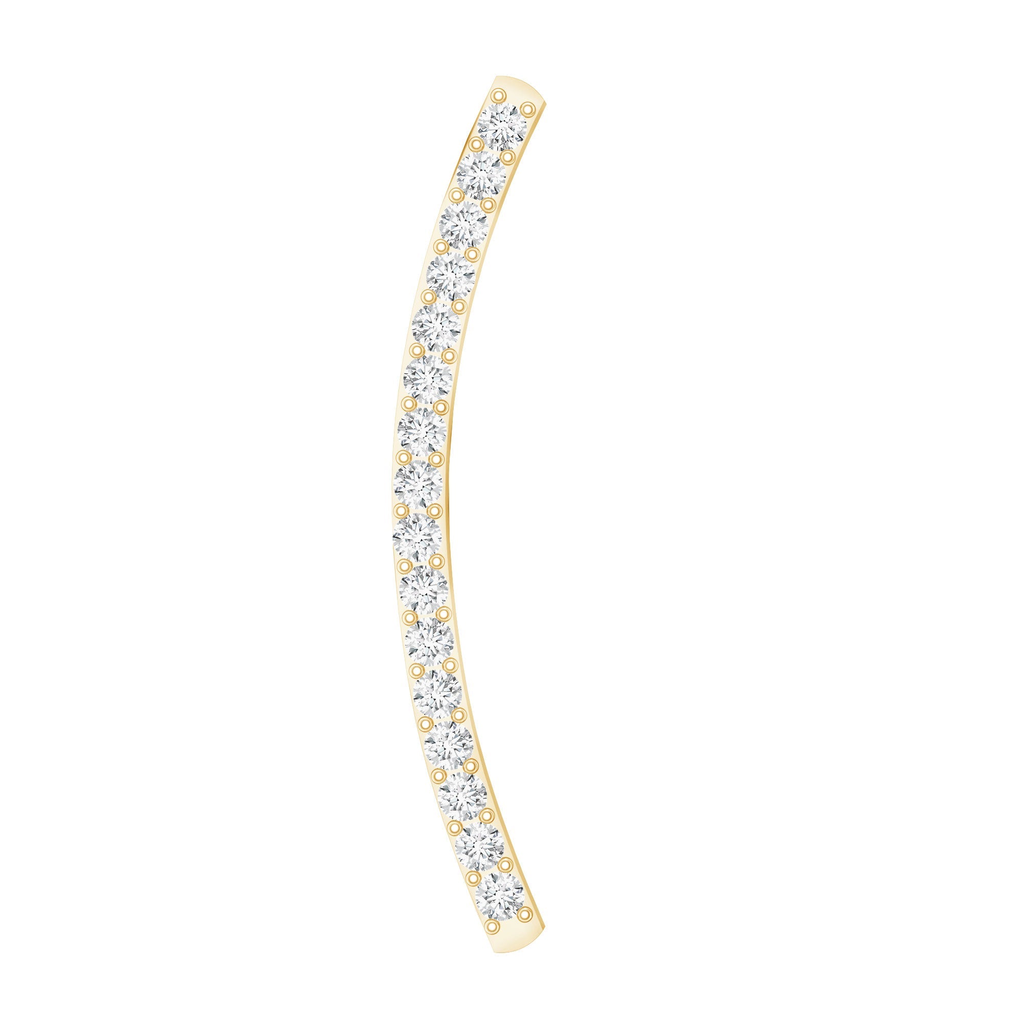 Pave Set Diamond Curved Bar Earring for Cartilage Piercing