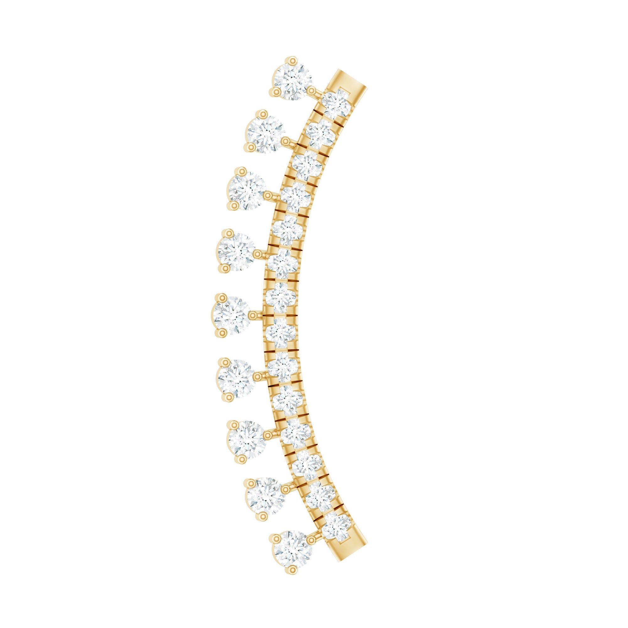 Minimal Diamond Crawler Earring for Cartilage Piercing