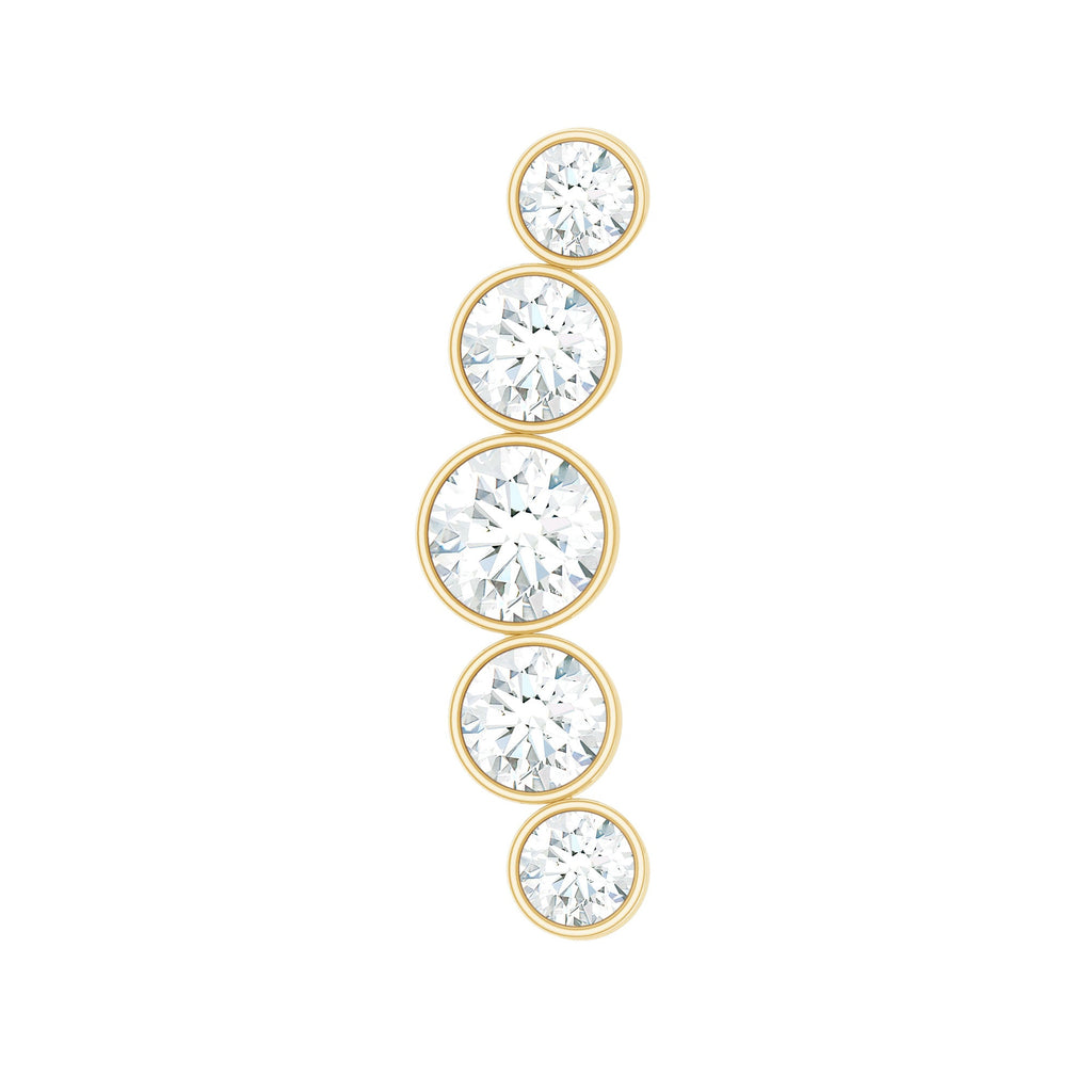 Graduated Style Diamond Crawler Earring for Helix Piercing
