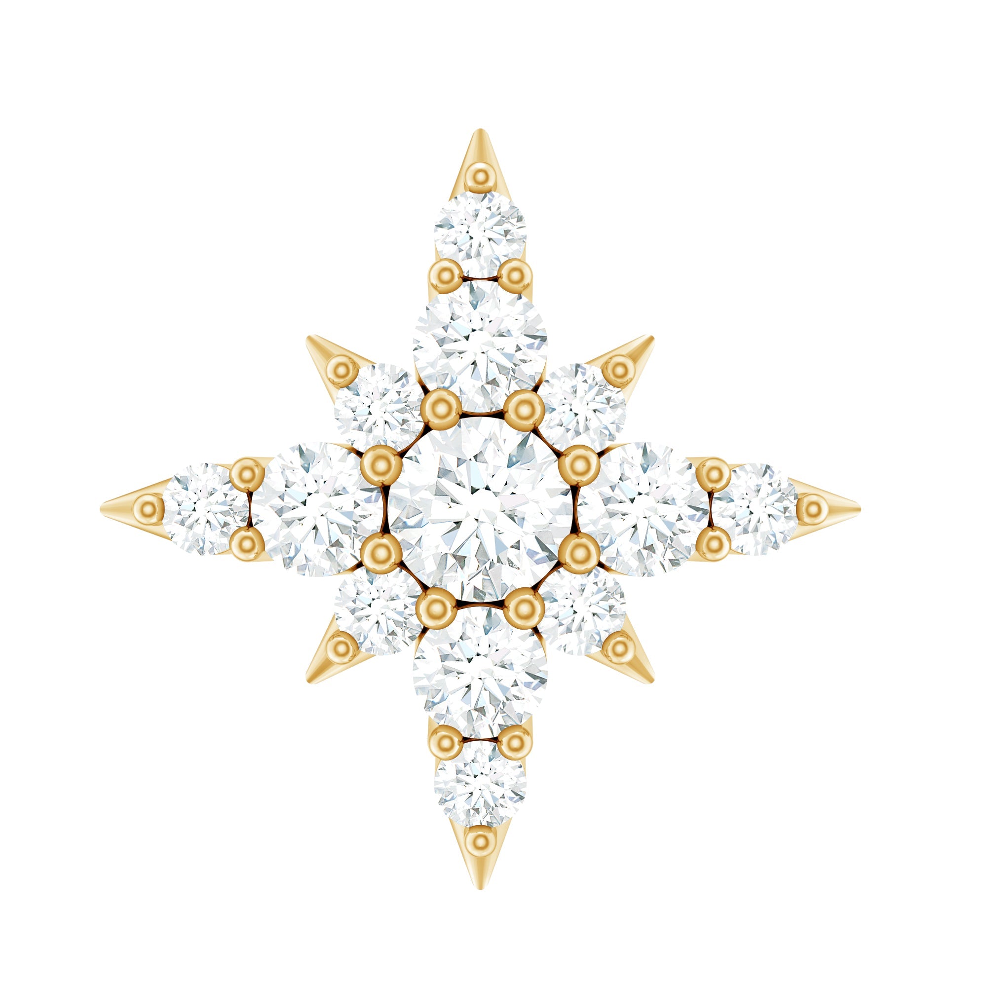 Sparkling Diamond Starburst Earring for Cartilage Piercing