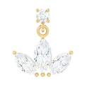Marquise Diamond Lotus Cartilage Drop Earring