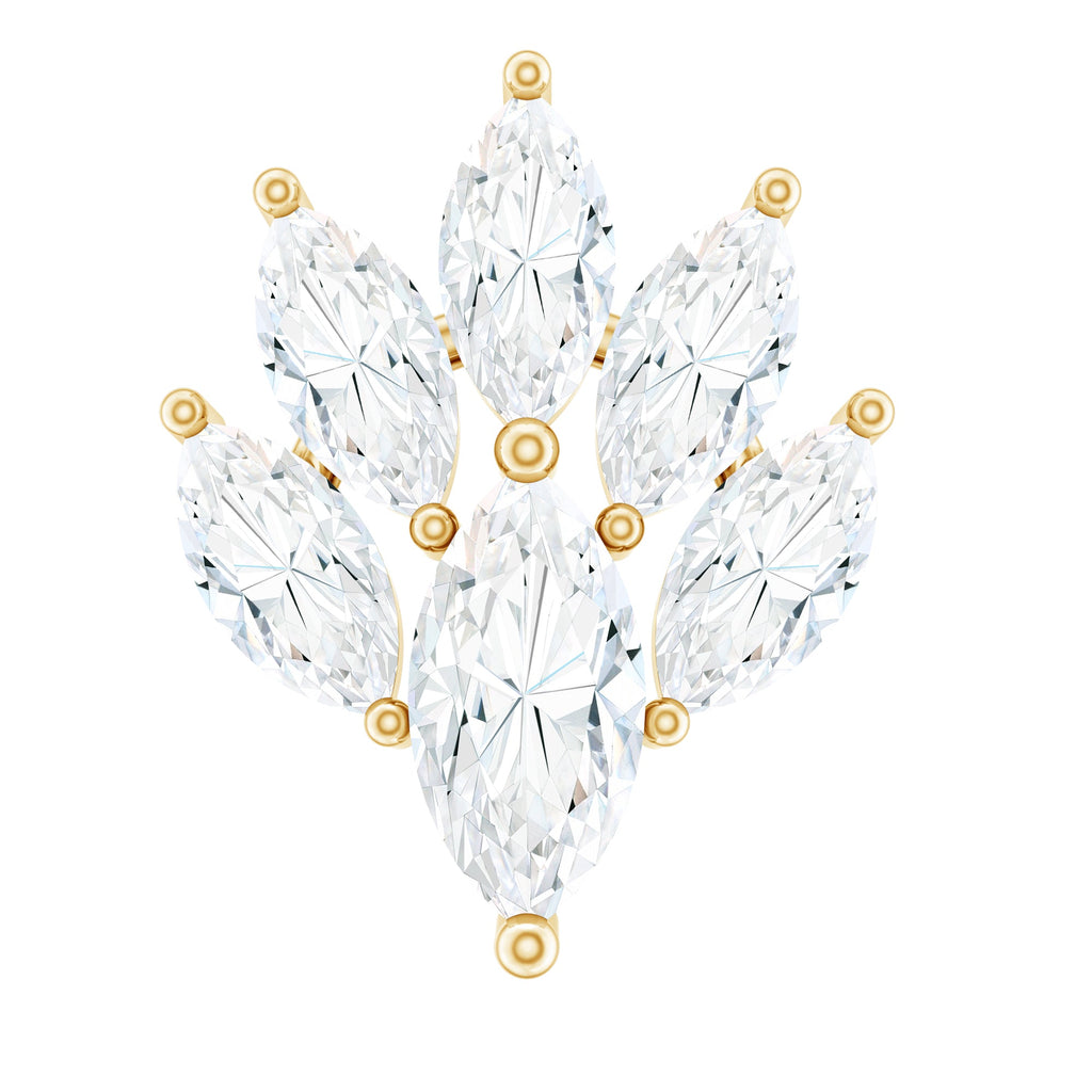 Marquise Diamond Leaf Cluster Helix Earring