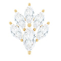 Marquise Diamond Leaf Cluster Helix Earring